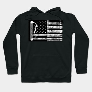 American Flag Deer Hunting Compound Bow and Arrows Hoodie